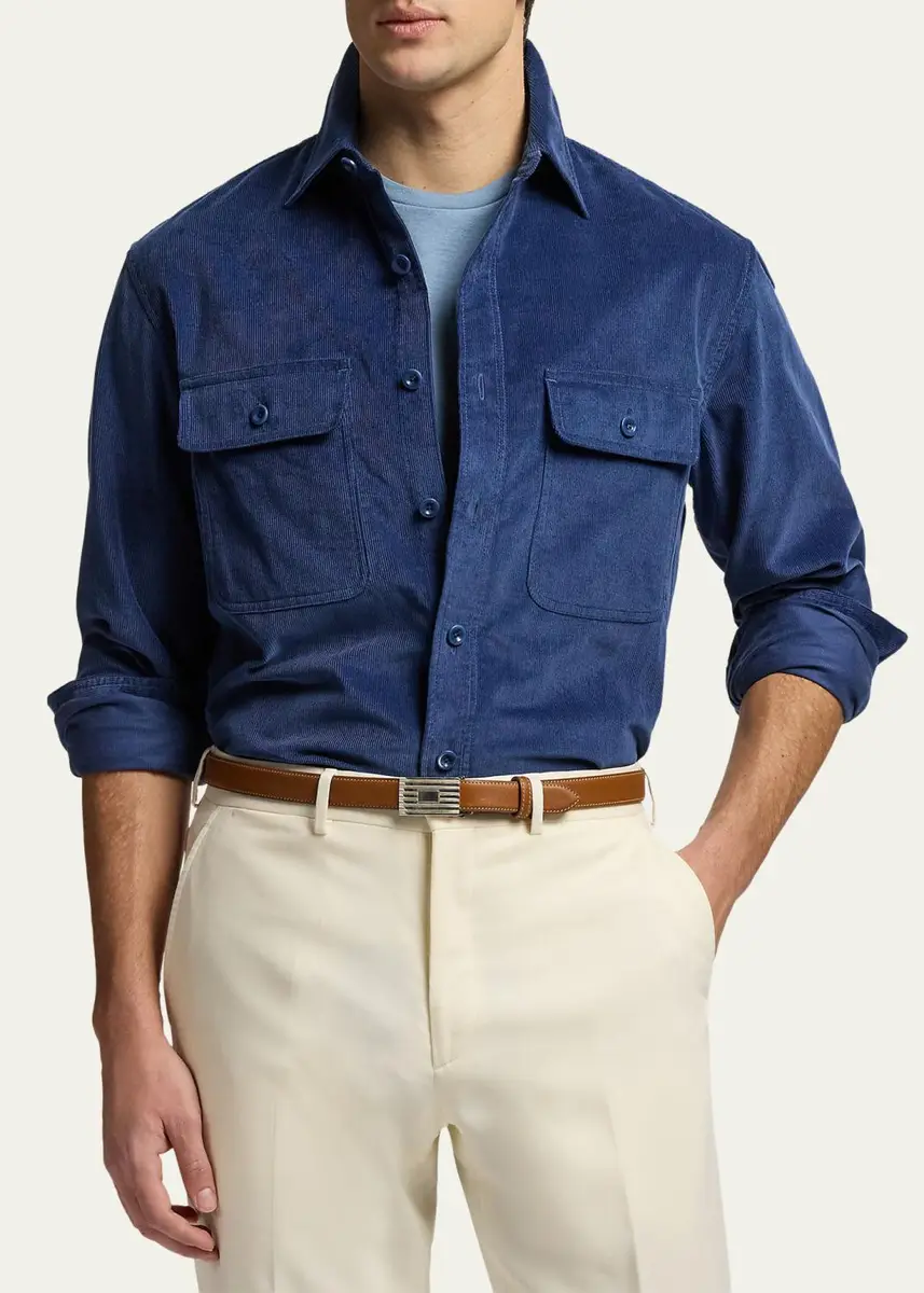 Ralph Lauren Purple Label Men's Fine-Wale Corduroy Shirt | Thumbnail 9