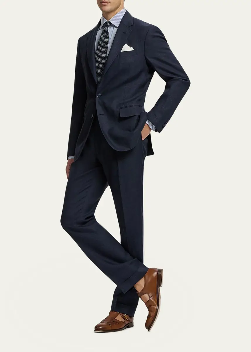 Ralph Lauren Purple Label Men's Kent Hand-Tailored Plaid Suit Jacket | Thumbnail 2