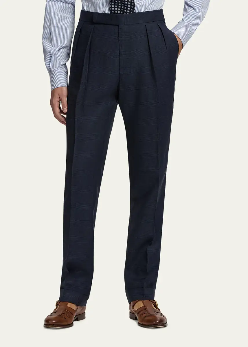 Ralph Lauren Purple Label Men's Gregory Hand-Tailored Plaid Trousers | Thumbnail 4