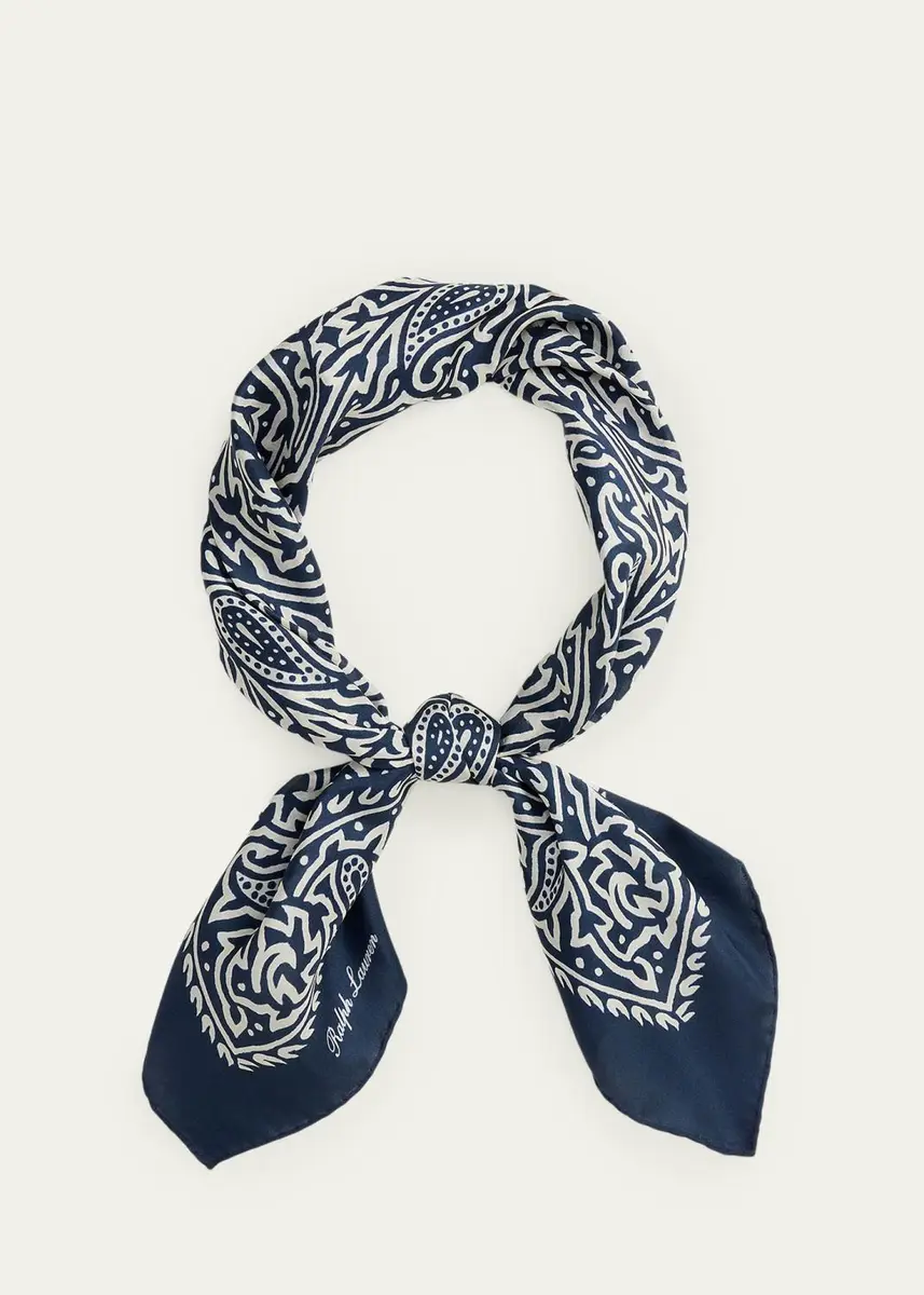 Ralph Lauren Purple Label Men's Print Silk Neckerchief | Thumbnail 5 Ralph Lauren Purple Label Men's Print Silk Neckerchief | Thumbnail 5