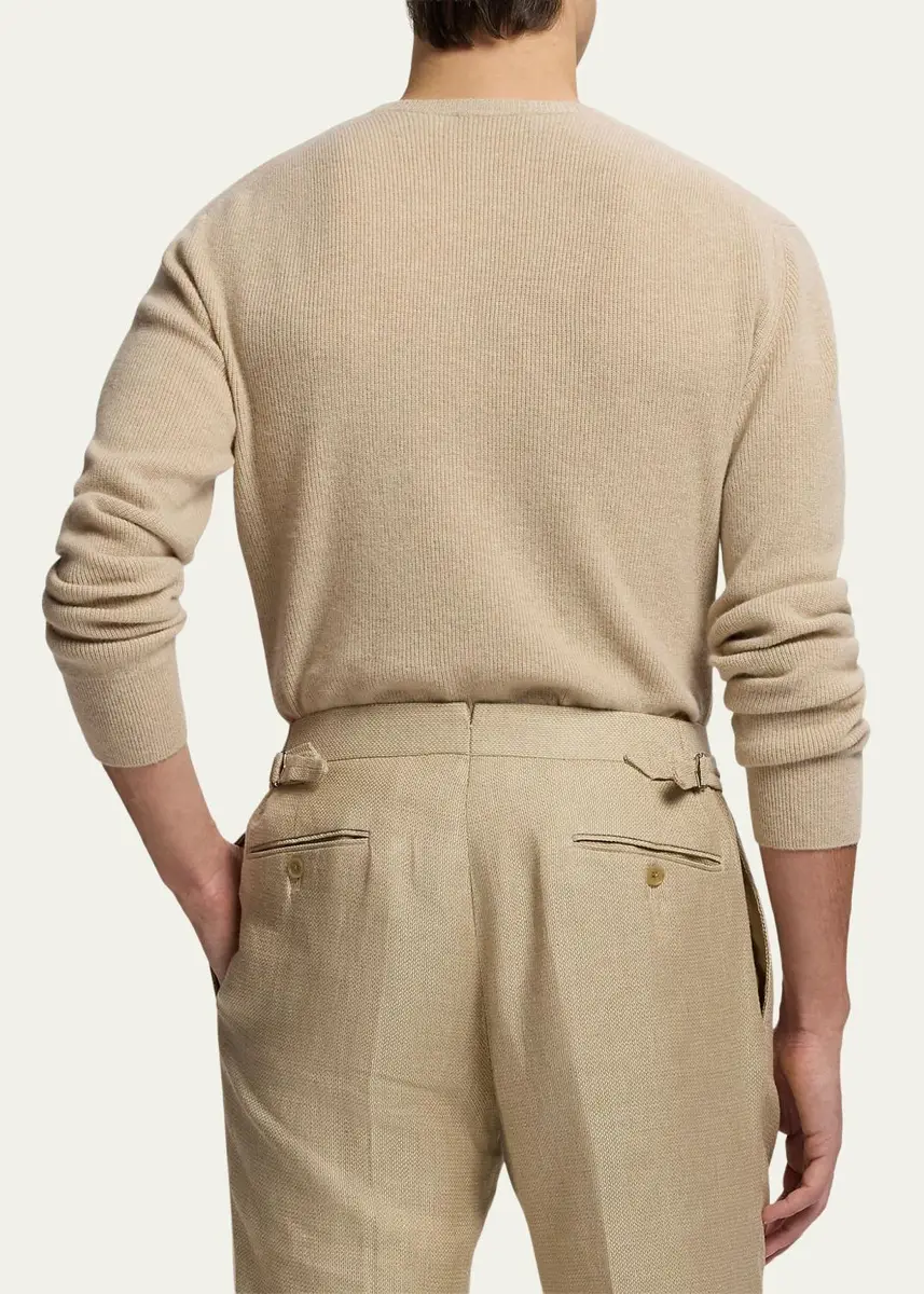 Ralph Lauren Purple Label Men's Textured Cashmere Sweater | Thumbnail 3 Ralph Lauren Purple Label Men's Textured Cashmere Sweater | Thumbnail 3