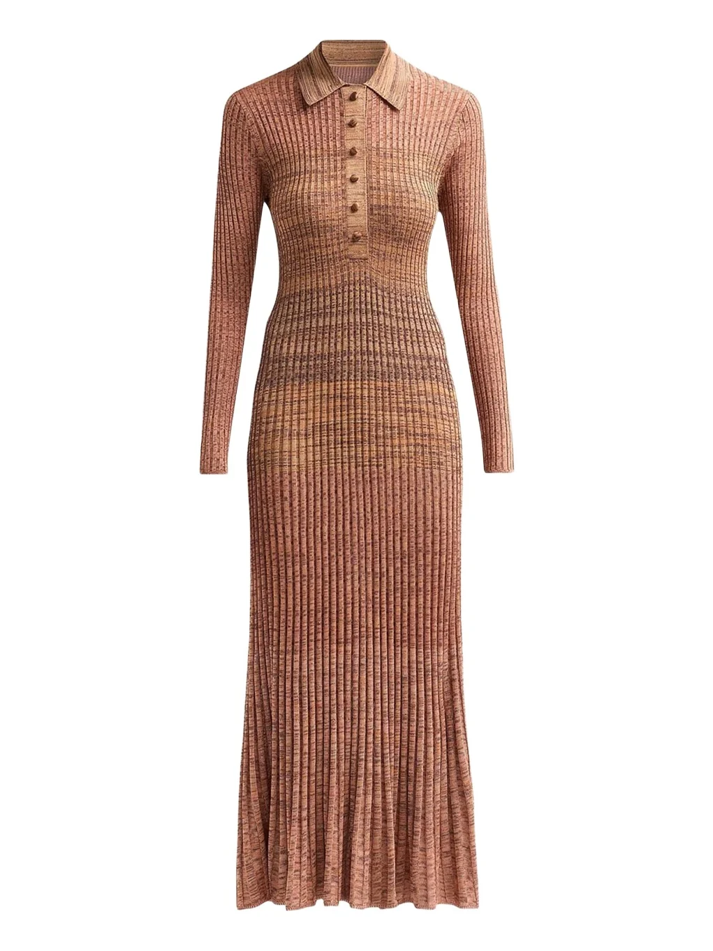 Zimmermann Mouline Rib-Knit Polo Midi Dress