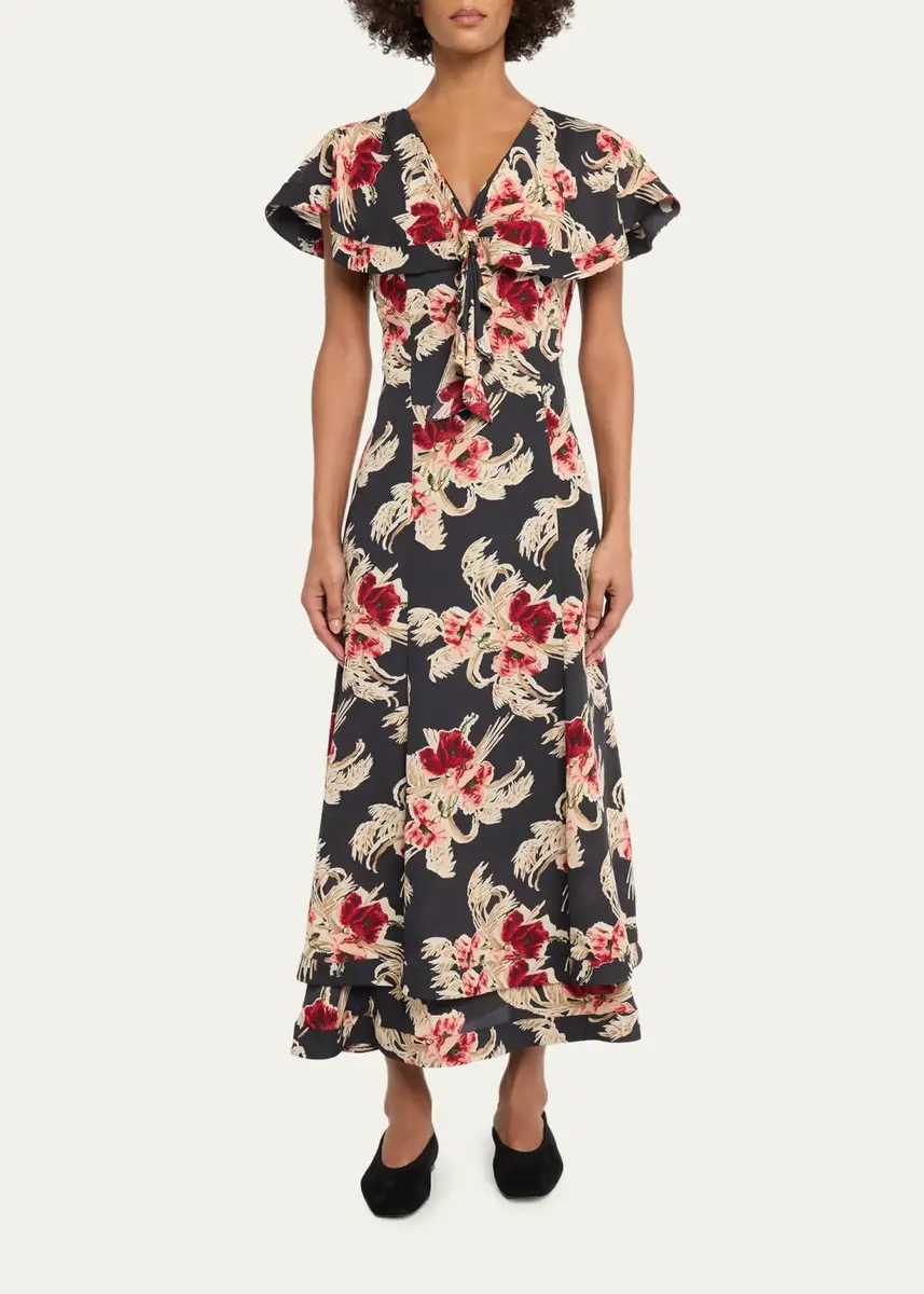 Cinq à Sept Anthony Wilted Poppy Maxi Dress | Thumbnail 2
