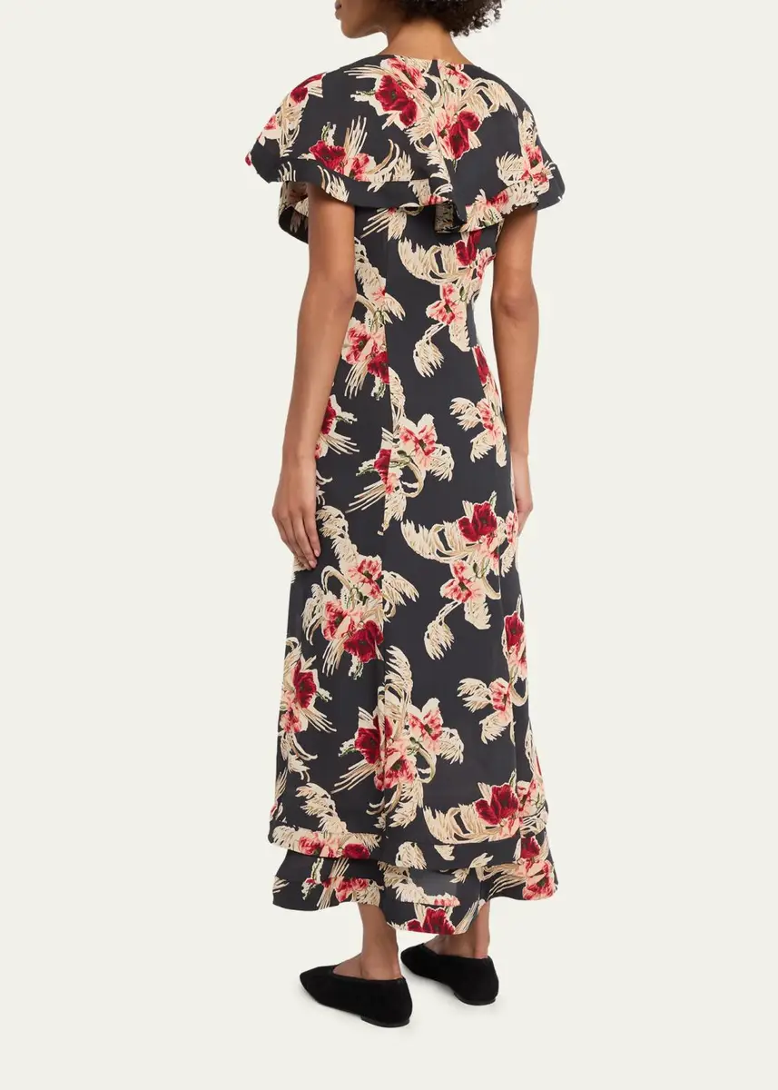 Cinq à Sept Anthony Wilted Poppy Maxi Dress | Thumbnail 3
