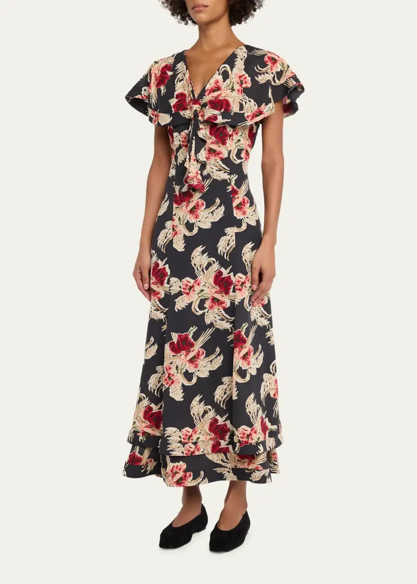 Cinq à Sept Anthony Wilted Poppy Maxi Dress | Thumbnail 4