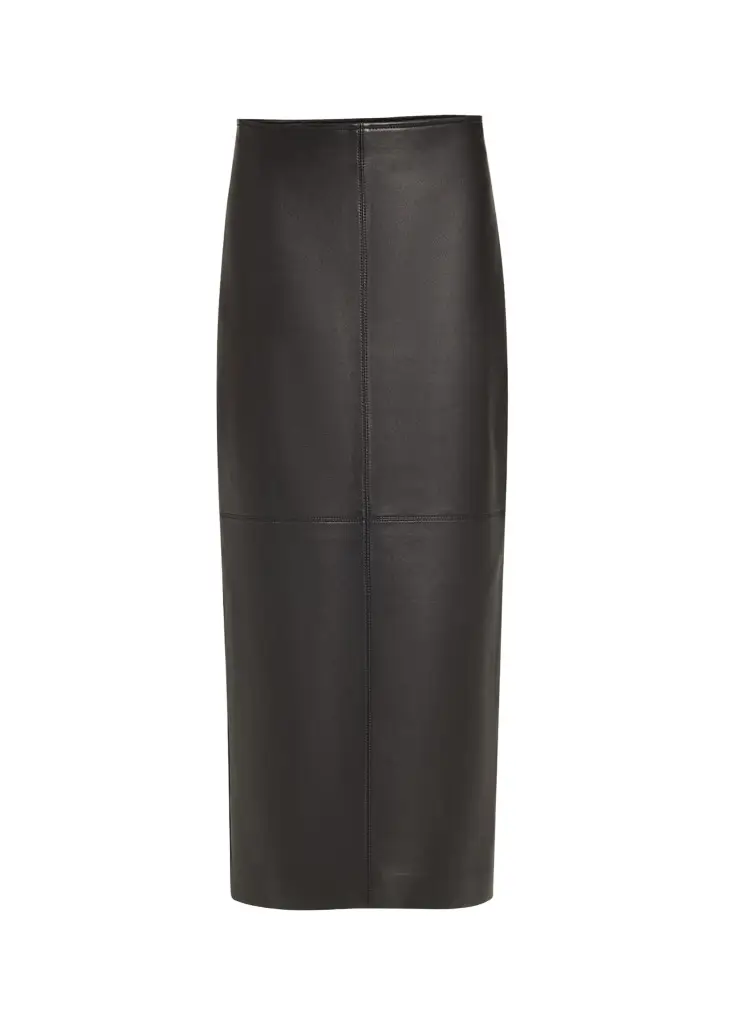 A.L.C. Marta Straight Leather Maxi Skirt
