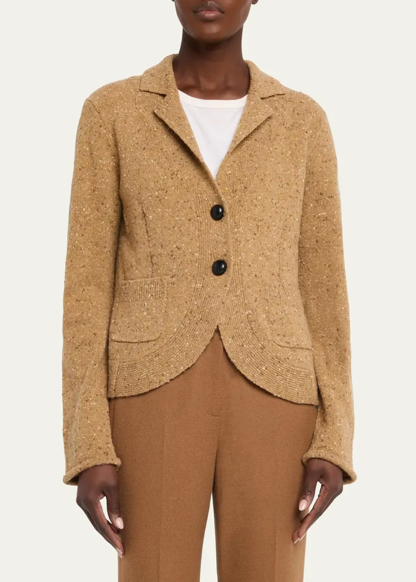 Lafayette 148 New York Donegal Curved-Hem Cashmere Jacket | Thumbnail 4