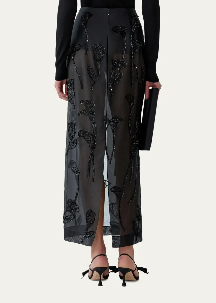 Carolina Herrera Embellished Silk Maxi Skirt | Thumbnail 3 Carolina Herrera Embellished Silk Maxi Skirt | Thumbnail 3
