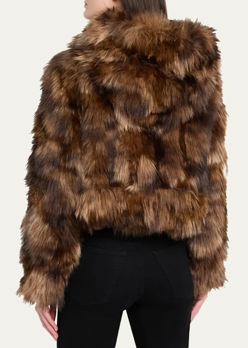 Cinq à Sept Patchwork Faux Fur Cropped Jacket | Thumbnail 3 Cinq à Sept Patchwork Faux Fur Cropped Jacket | Thumbnail 3