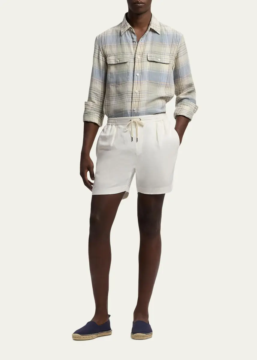 Ralph Lauren Purple Label Men's Plaid Linen Shirt | Thumbnail 2 Ralph Lauren Purple Label Men's Plaid Linen Shirt | Thumbnail 2