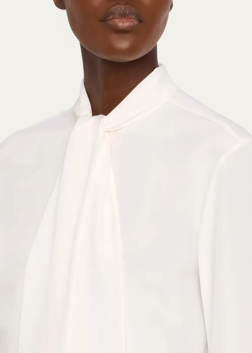 Lafayette 148 New York Tie-Neck Silk Georgette Blouse | Thumbnail 5 Lafayette 148 New York Tie-Neck Silk Georgette Blouse | Thumbnail 5
