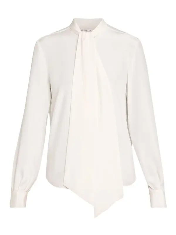 Tie-Neck Silk Georgette Blouse Tie-Neck Silk Georgette Blouse