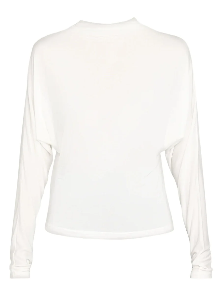 Vince Draped Funnel-Neck Dolman-Sleeve Top