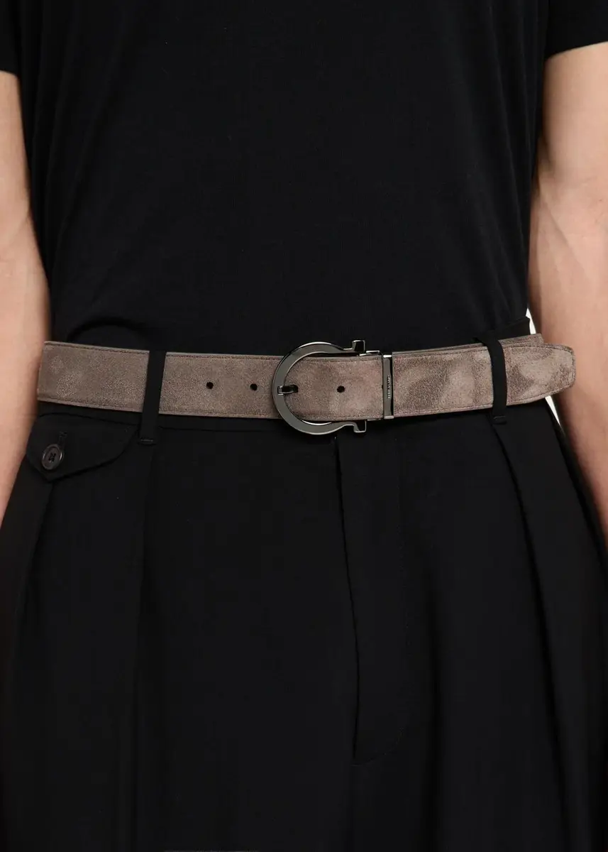 Ferragamo Men's Gancio-Buckle Reversible Leather Belt | Thumbnail 2