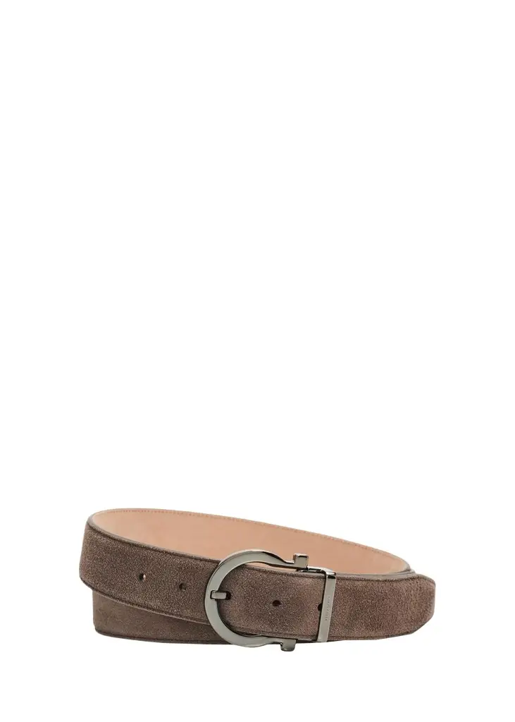 Ferragamo Men's Gancio-Buckle Reversible Leather Belt | Image 1 Ferragamo Men's Gancio-Buckle Reversible Leather Belt | Image 1