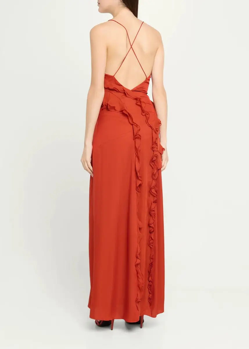 Ronny Kobo Milena Backless Ruffle Chiffon Maxi Dress | Thumbnail 3 Ronny Kobo Milena Backless Ruffle Chiffon Maxi Dress | Thumbnail 3