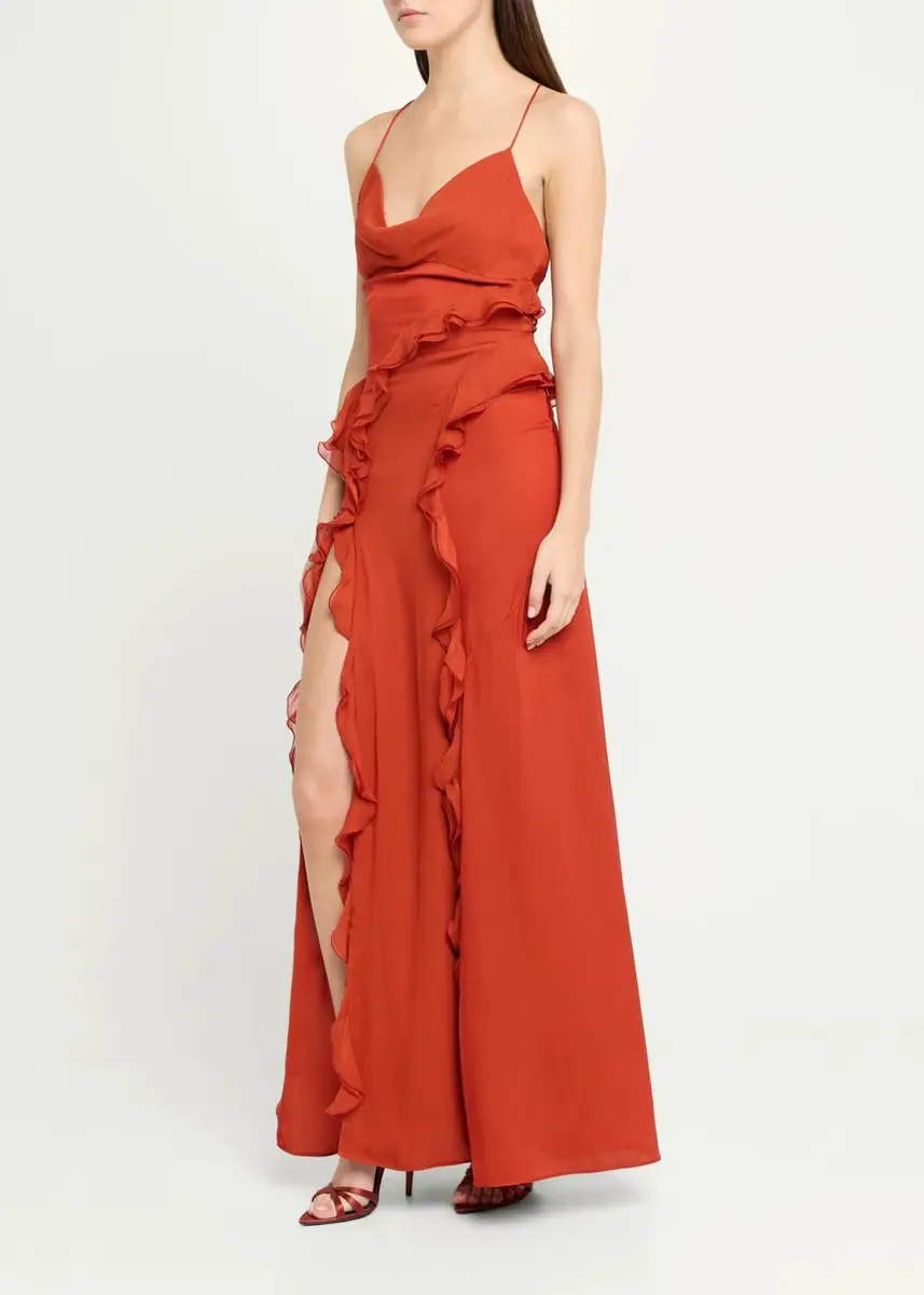 Ronny Kobo Milena Backless Ruffle Chiffon Maxi Dress | Thumbnail 4 Ronny Kobo Milena Backless Ruffle Chiffon Maxi Dress | Thumbnail 4