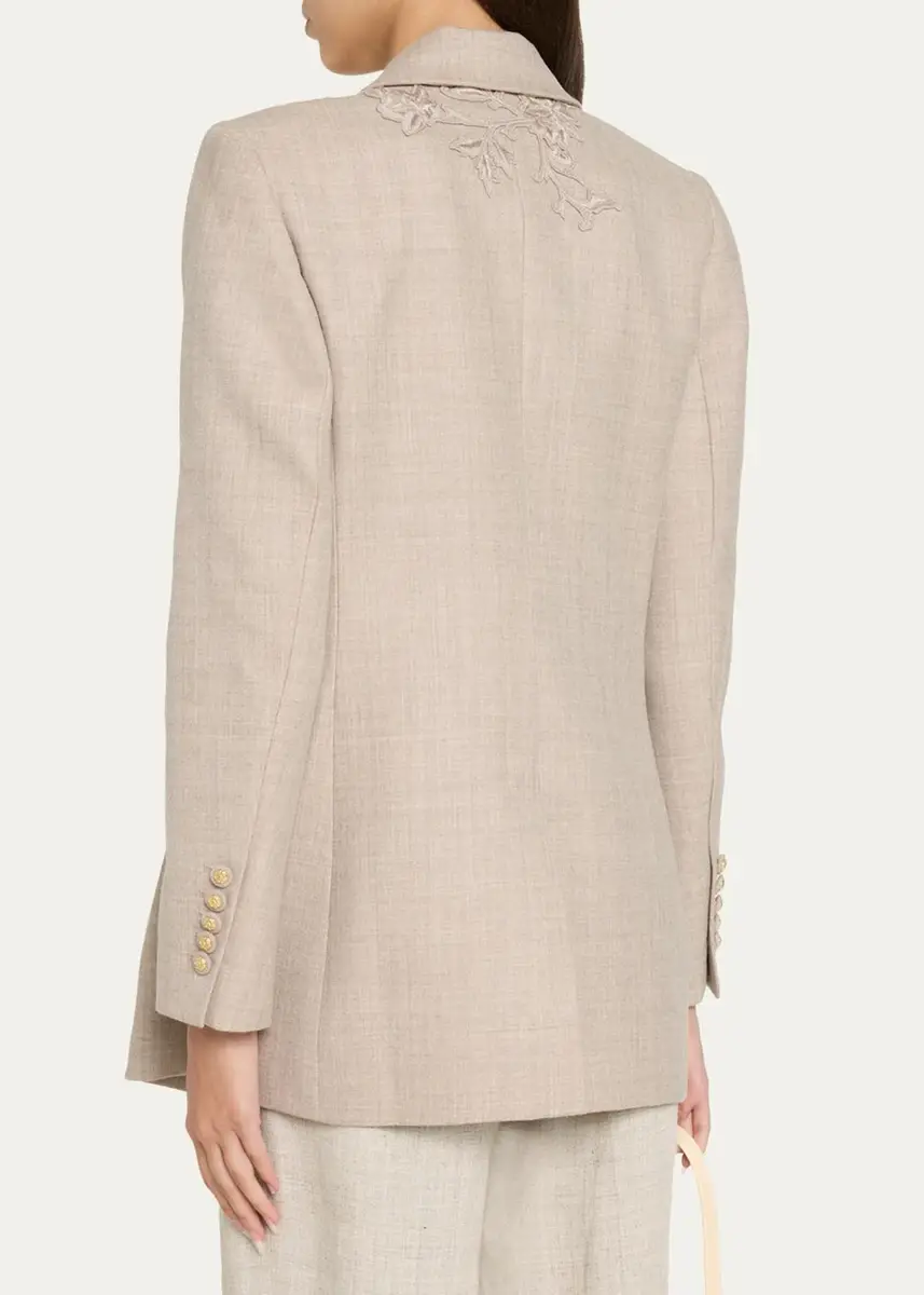 Kobi Halperin Violet Floral-Embroidered Wool Jacket | Thumbnail 3 Kobi Halperin Violet Floral-Embroidered Wool Jacket | Thumbnail 3