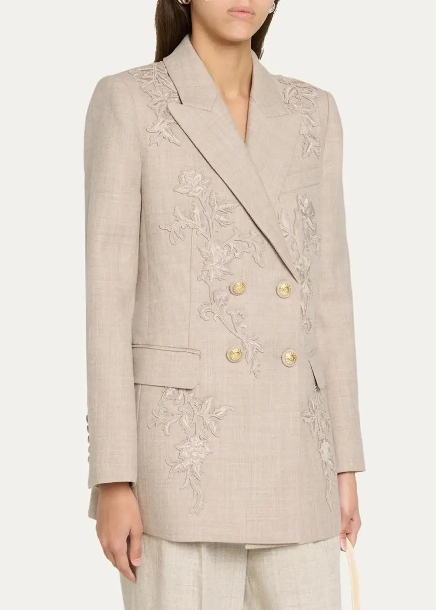 Kobi Halperin Violet Floral-Embroidered Wool Jacket | Thumbnail 4 Kobi Halperin Violet Floral-Embroidered Wool Jacket | Thumbnail 4