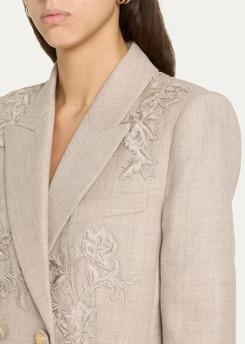 Kobi Halperin Violet Floral-Embroidered Wool Jacket | Thumbnail 5 Kobi Halperin Violet Floral-Embroidered Wool Jacket | Thumbnail 5