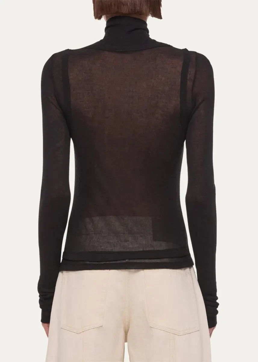 Helmut Lang Layered Sheer Turtleneck Top | Thumbnail 3 Helmut Lang Layered Sheer Turtleneck Top | Thumbnail 3