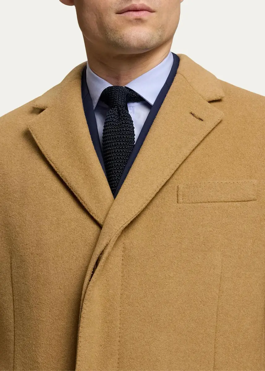 Ralph Lauren Purple Label Men's Kent Hand-Tailored Wool-Blend Top Coat | Thumbnail 5