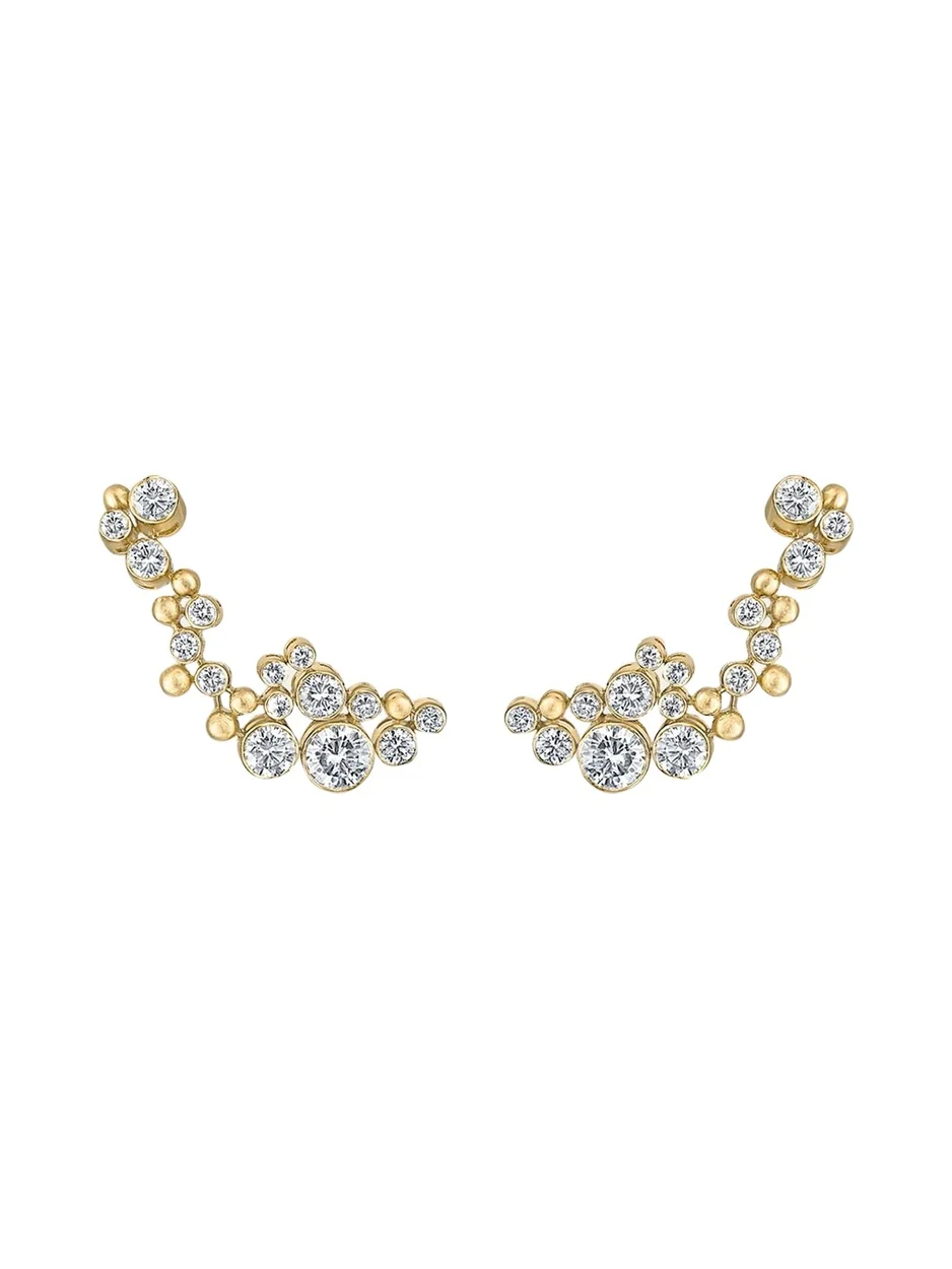 Petillant 18K Yellow Gold Diamond Climber Earrings Petillant 18K Yellow Gold Diamond Climber Earrings