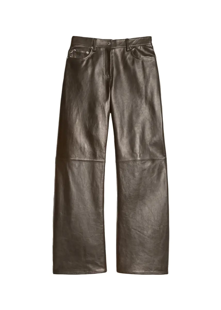 Helmut Lang Relaxed Leather Bootcut Pants | Thumbnail 3
