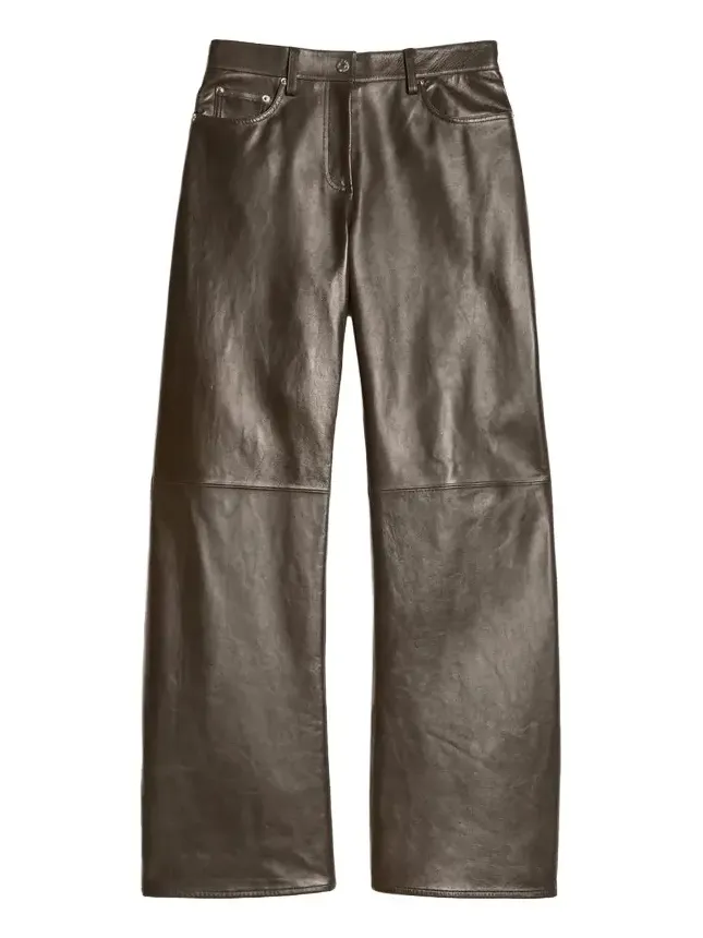 Relaxed Leather Bootcut Pants Relaxed Leather Bootcut Pants