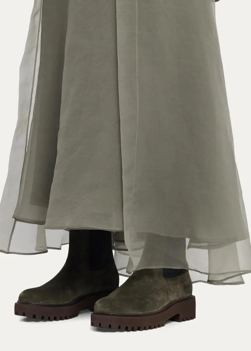 Brunello Cucinelli Suede Combat Boots | Thumbnail 2 Brunello Cucinelli Suede Combat Boots | Thumbnail 2