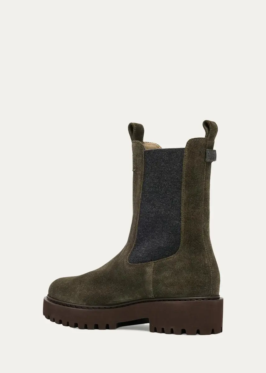 Brunello Cucinelli Suede Combat Boots | Thumbnail 4 Brunello Cucinelli Suede Combat Boots | Thumbnail 4