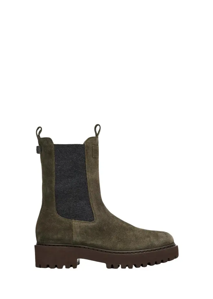 Brunello Cucinelli Suede Combat Boots