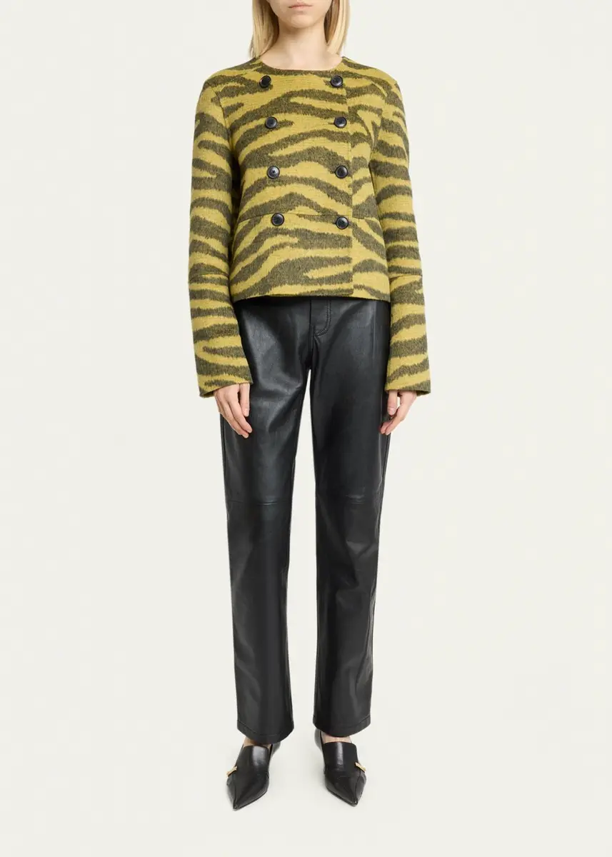 Proenza Schouler White Label Courtney Zebra Wool-Cashmere Jacket | Thumbnail 2 Proenza Schouler White Label Courtney Zebra Wool-Cashmere Jacket | Thumbnail 2