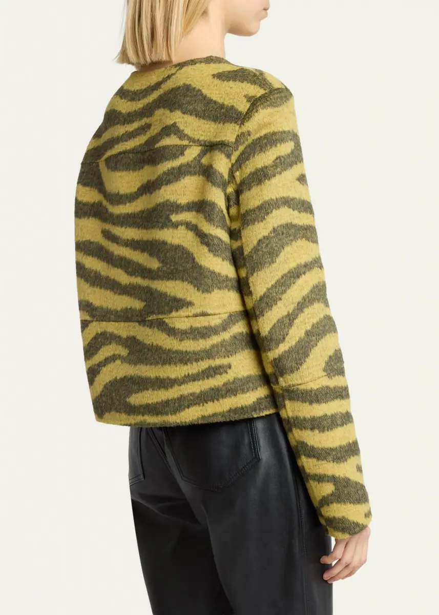 Proenza Schouler White Label Courtney Zebra Wool-Cashmere Jacket | Thumbnail 3 Proenza Schouler White Label Courtney Zebra Wool-Cashmere Jacket | Thumbnail 3