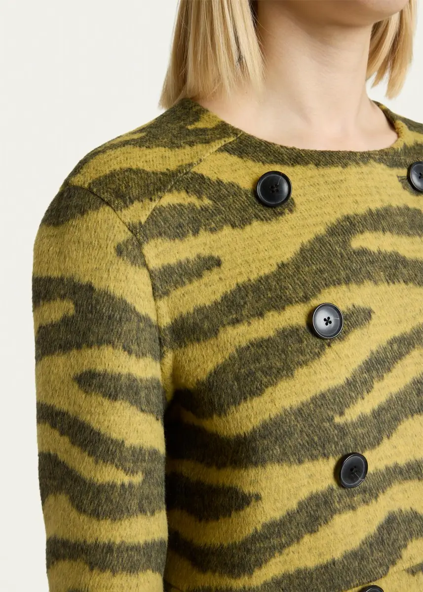 Proenza Schouler White Label Courtney Zebra Wool-Cashmere Jacket | Thumbnail 5 Proenza Schouler White Label Courtney Zebra Wool-Cashmere Jacket | Thumbnail 5