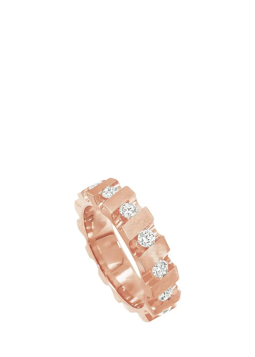 Reza Nexus 18K Rose Gold Alternating Diamond Narrow Band | Thumbnail 3 Reza Nexus 18K Rose Gold Alternating Diamond Narrow Band | Thumbnail 3