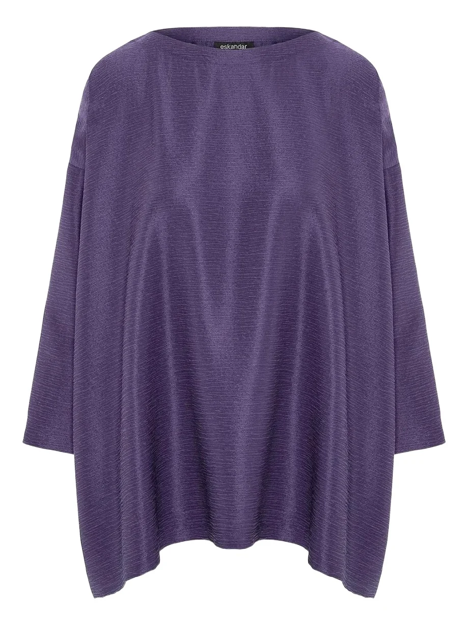 Eskandar Wide A-Line Scoop Neck Top - Long Length
