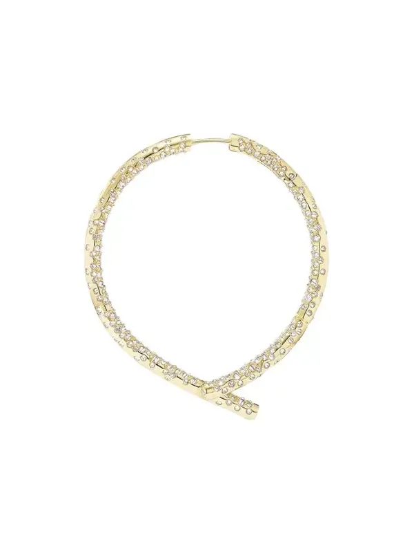 18K Yellow Gold Diamond Oera Hoop Earrings 18K Yellow Gold Diamond Oera Hoop Earrings