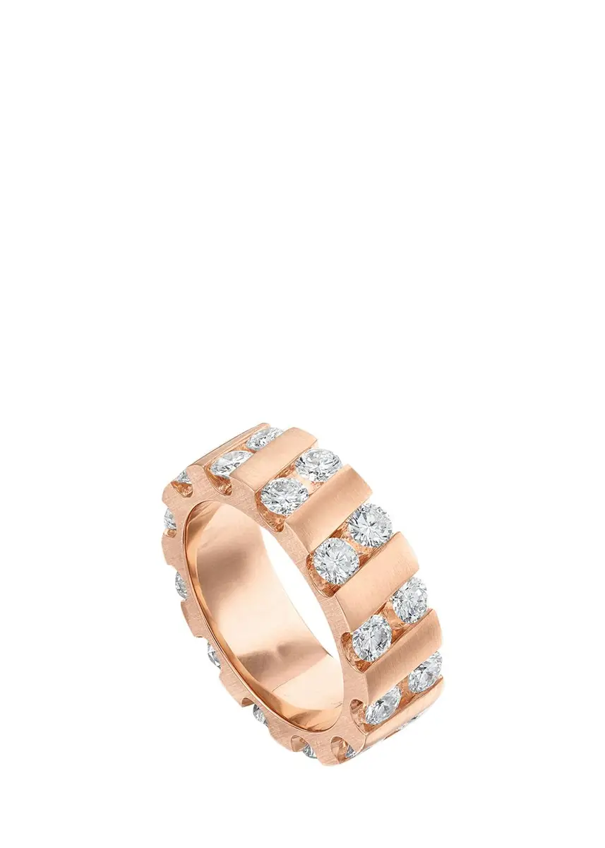 Reza Nexus 18K Rose Gold Alternating Diamond Band | Thumbnail 3 Reza Nexus 18K Rose Gold Alternating Diamond Band | Thumbnail 3