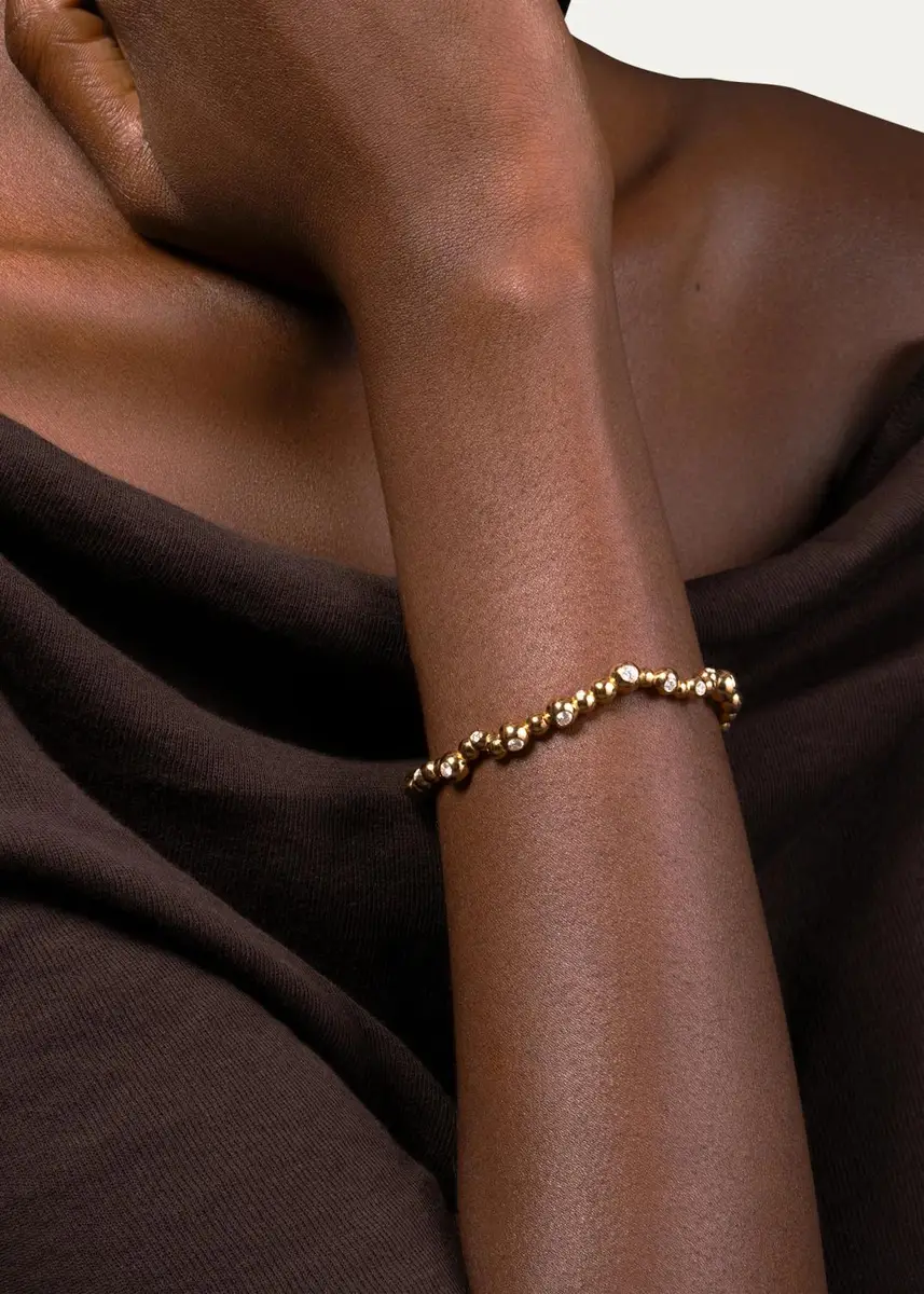 Reza Petillant Perle 18K Yellow Gold Diamond Bangle | Thumbnail 2 Reza Petillant Perle 18K Yellow Gold Diamond Bangle | Thumbnail 2