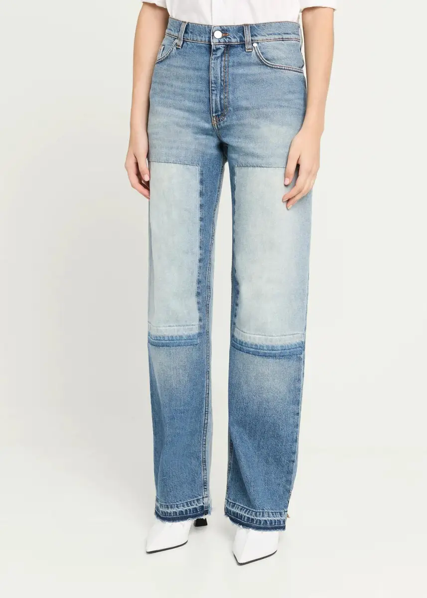 Stella McCartney Mid-Rise Patchwork Straight-Leg Jeans | Thumbnail 4