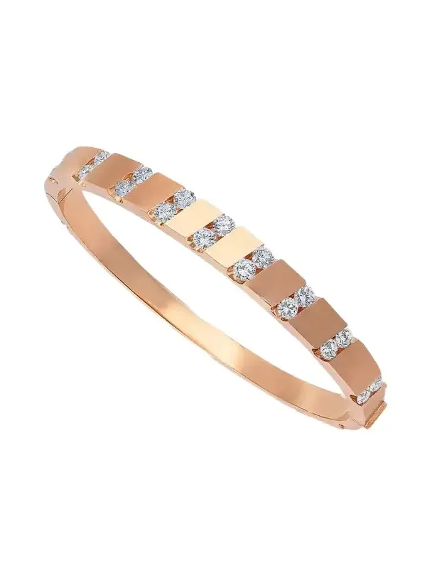 Nexus 18K Rose Gold Alternating Diamond Bangle