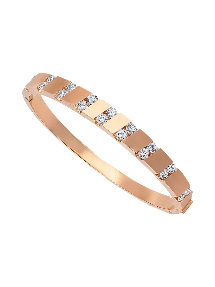 Nexus 18K Rose Gold Alternating Diamond Bangle Nexus 18K Rose Gold Alternating Diamond Bangle