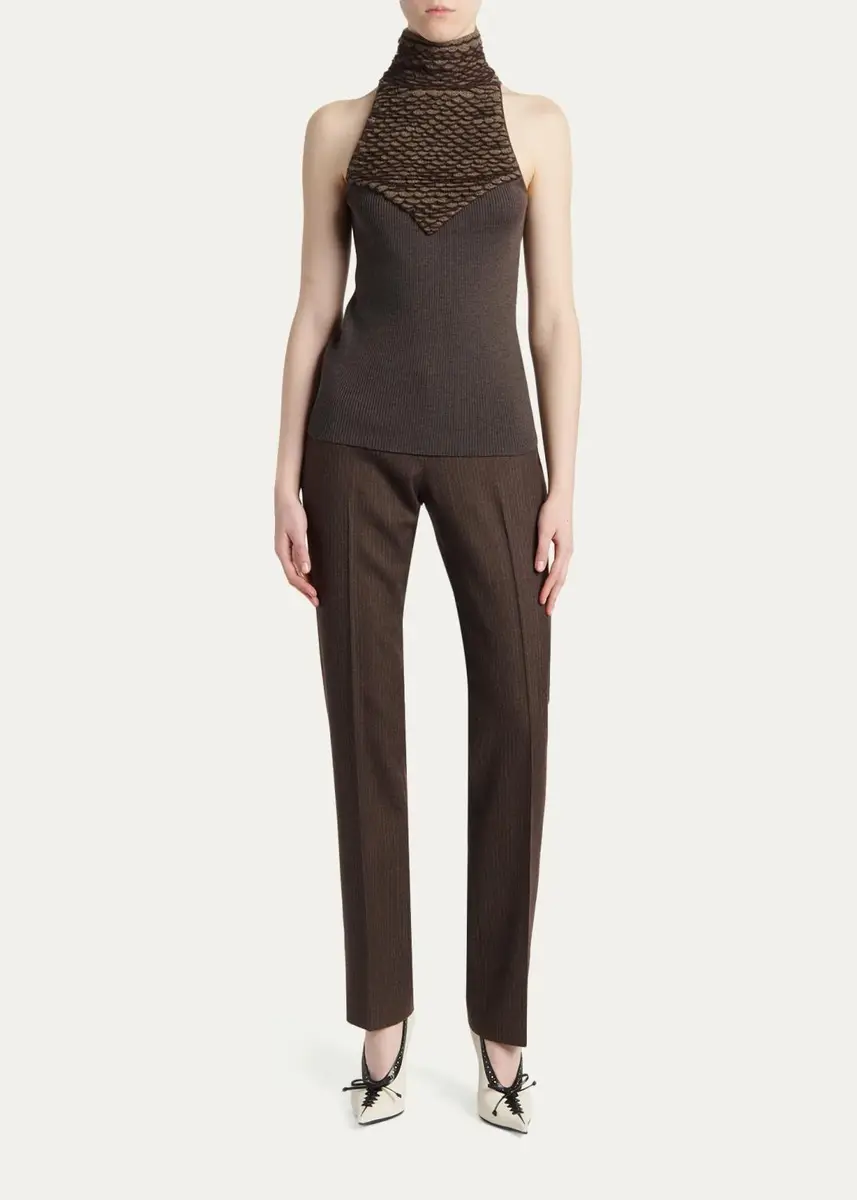 Alexander McQueen Turtleneck Scalloped Halter Top | Thumbnail 2 Alexander McQueen Turtleneck Scalloped Halter Top | Thumbnail 2