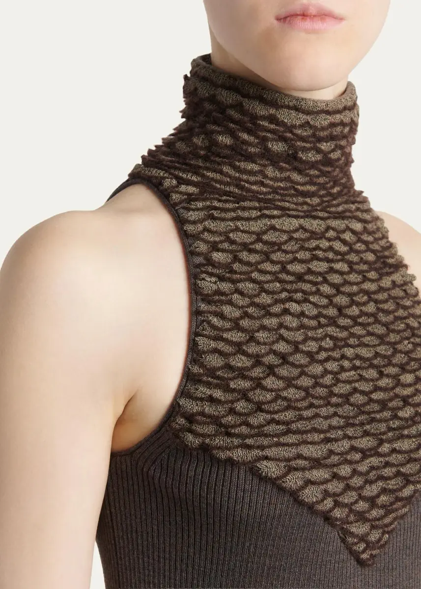 Alexander McQueen Turtleneck Scalloped Halter Top | Thumbnail 5 Alexander McQueen Turtleneck Scalloped Halter Top | Thumbnail 5