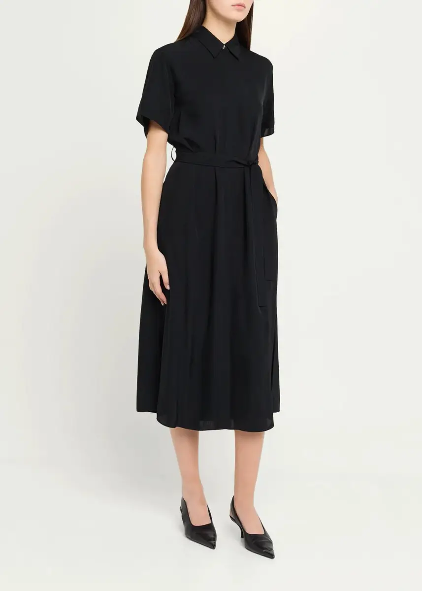 Theory Belted Twill Midi Shirtdress | Thumbnail 4 Theory Belted Twill Midi Shirtdress | Thumbnail 4