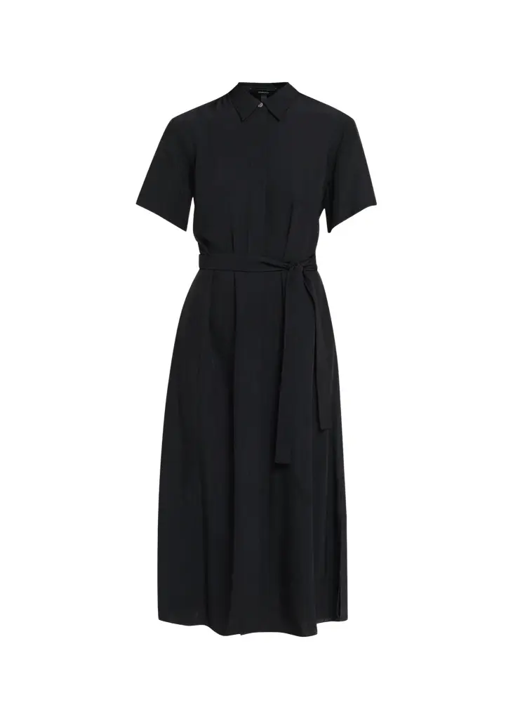 Theory Belted Twill Midi Shirtdress