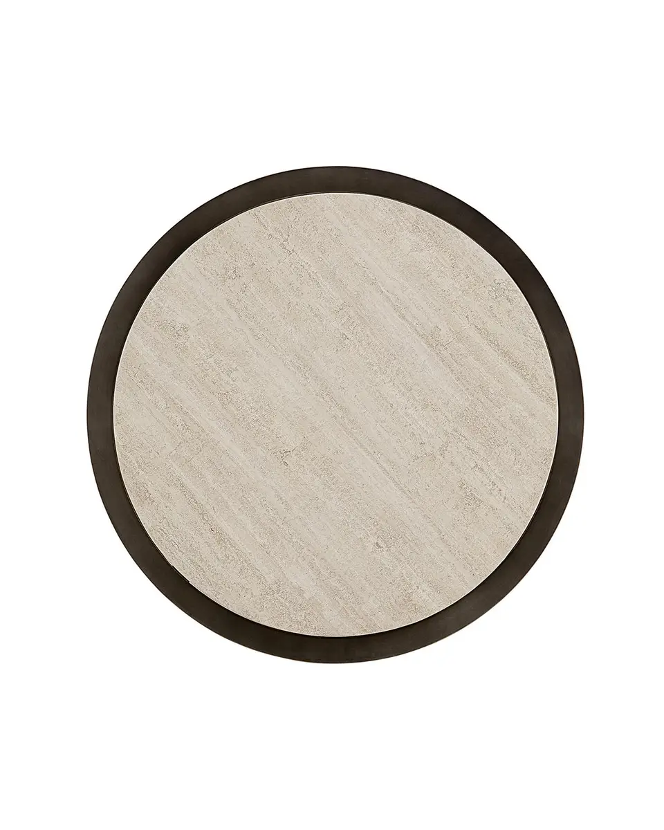 Bernhardt Barclay Round Travertine Chair-Side Table | Thumbnail 3
