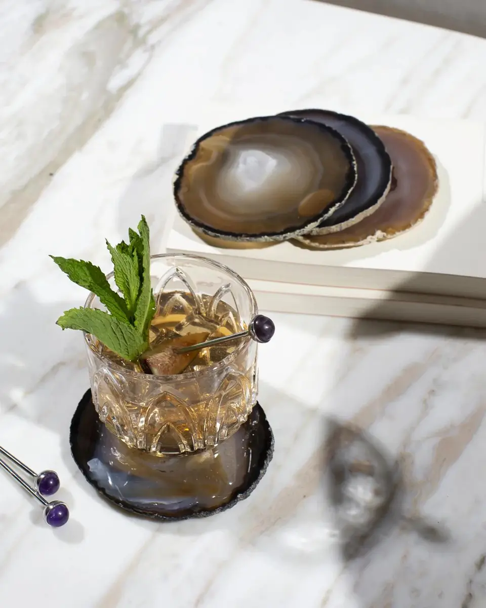 Anna New York Natural Agate Coasters, Set of 4 | Thumbnail 2