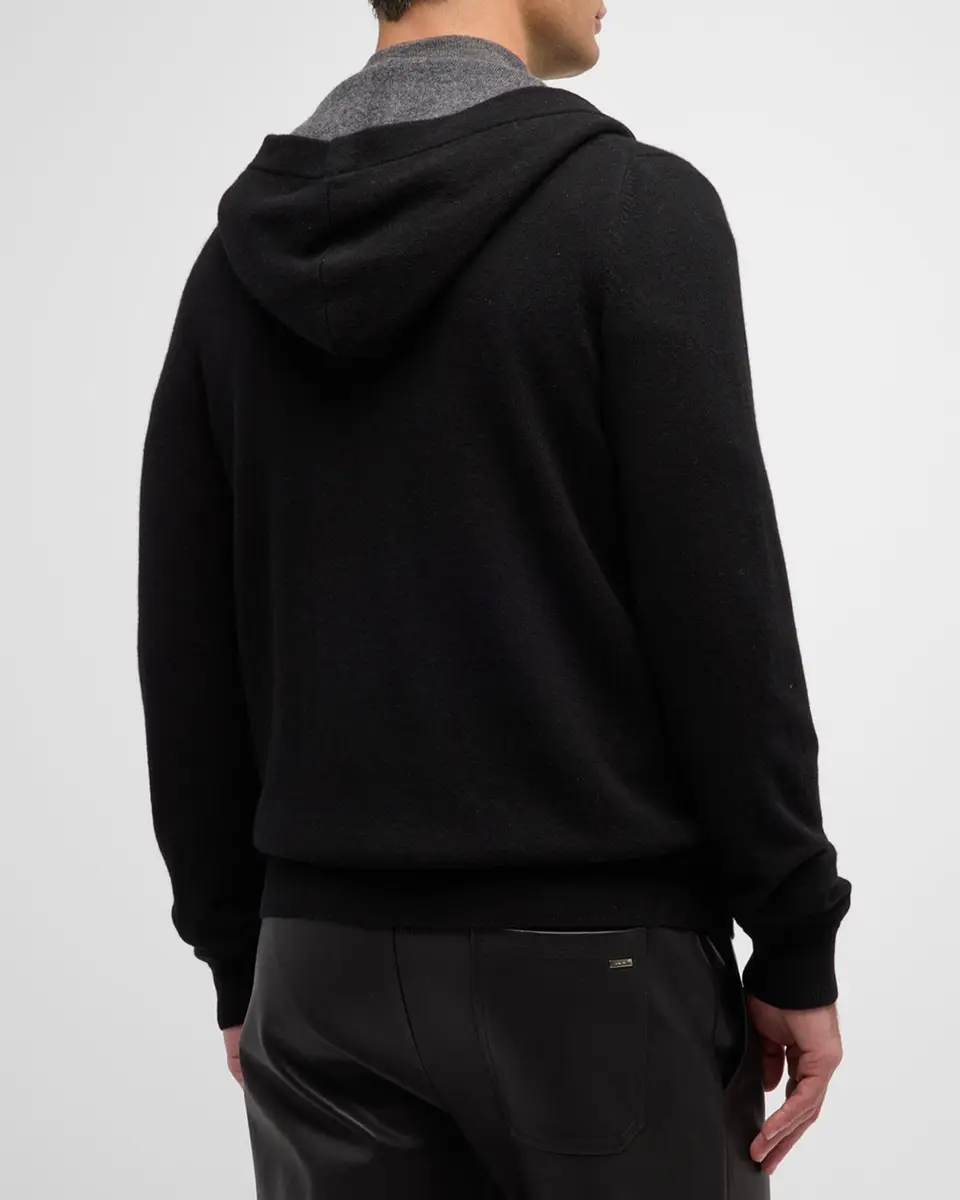 Neiman Marcus Men's Cashmere Full-Zip Hoodie | Thumbnail 3 Neiman Marcus Men's Cashmere Full-Zip Hoodie | Thumbnail 3
